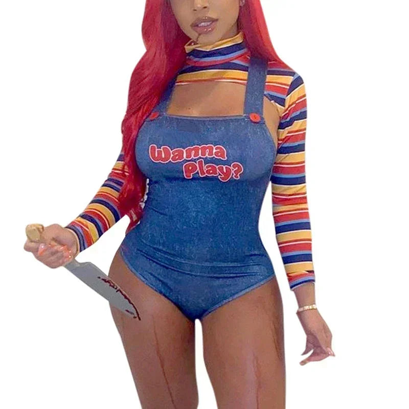 Women's for Scary Nightmare Killer Doll Wanna Play Movie Character Costume
