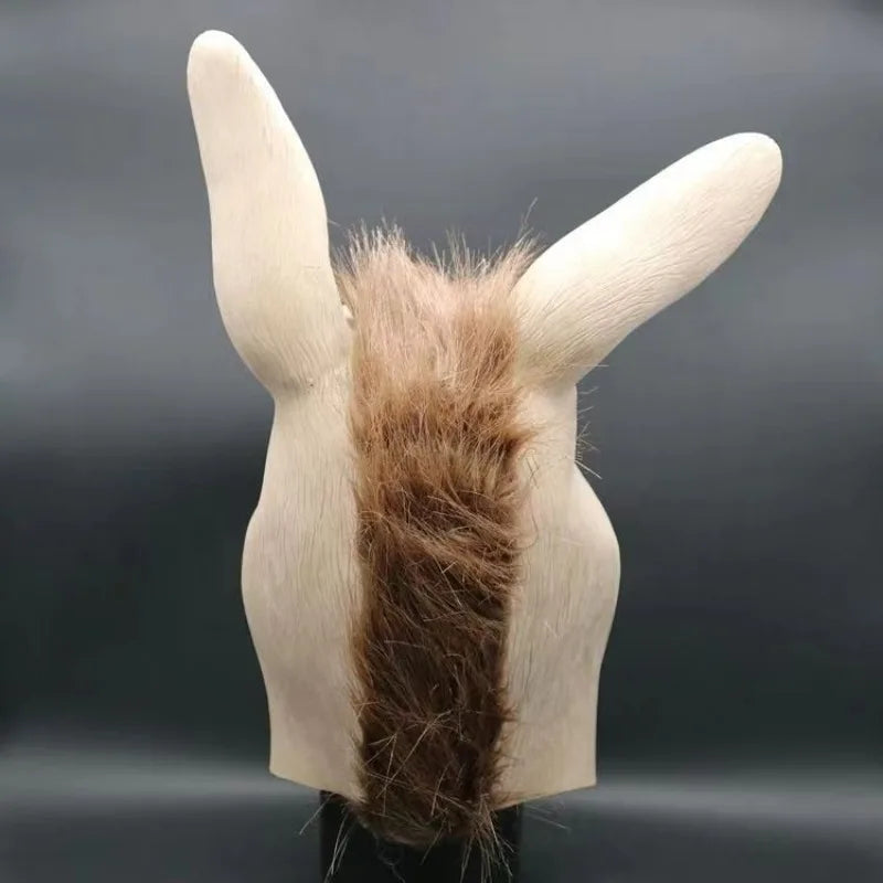 Funny Donkey Mask Masquerade Props Donkey Head Animals Masks Halloween Horror Ghost Latex Hood AdultsCosplay