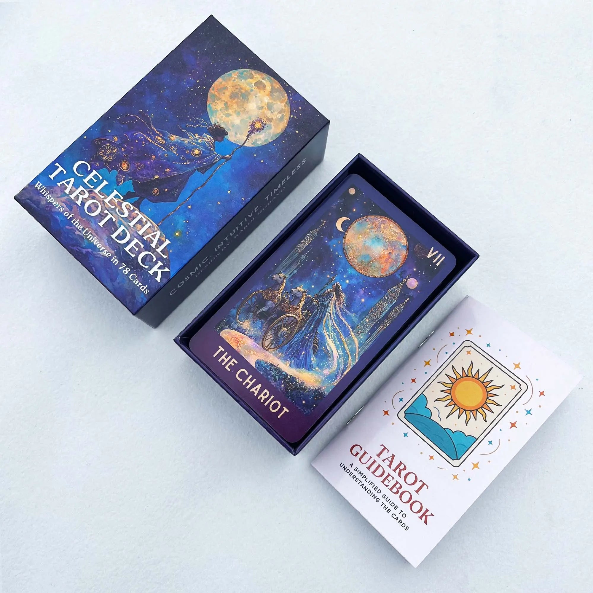Classic Celestial Tarot Deck – 78 Cards with Guide