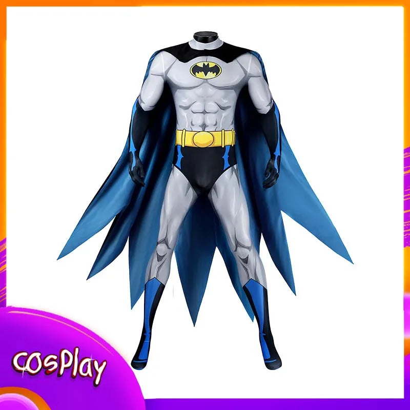 The Batman Costume Cos Animation Version Jumpsuit Halloween Props Bodysuit Adult - J25028BA / Size L