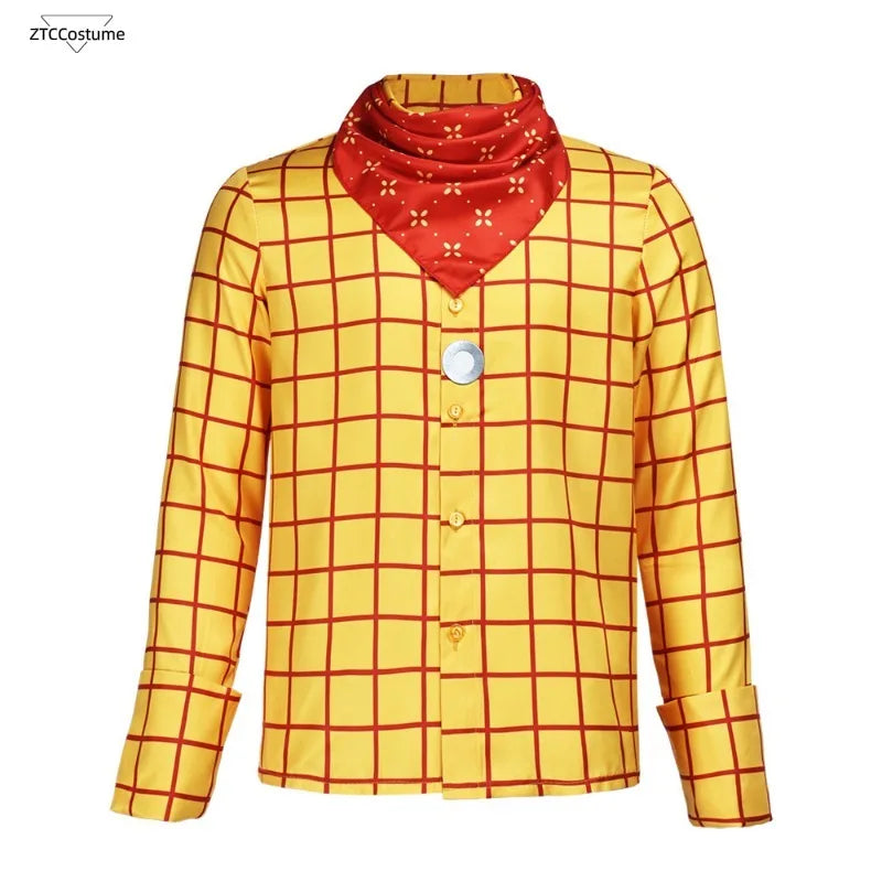 Adult Toy Woody Costume Story Halloween Woody Tracy Costume Shirt Vest Bandana Cowboy - as shown 1 / L