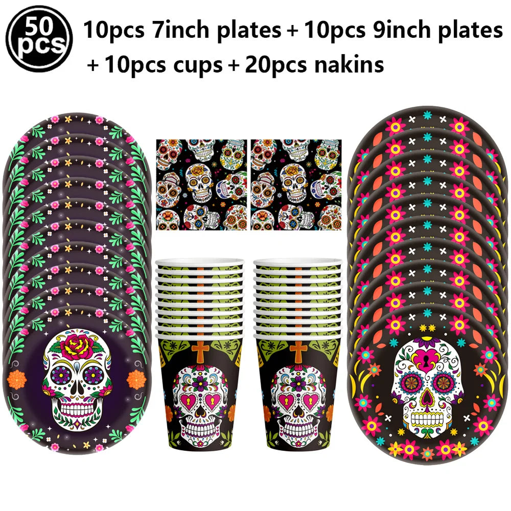 Day of the Dead Skull Party Tableware Set - product image 24