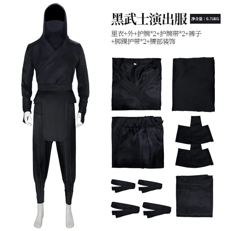 BRM Samurai Costume Halloween Costume Japanese Men's Black Ninja Costume - View 6