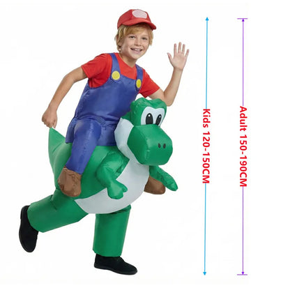 Halloween Plumber Costume Dinosaur Inflatable Suit Adult Kids Costume Performance Outfit - 01 / Adult 150-190CM