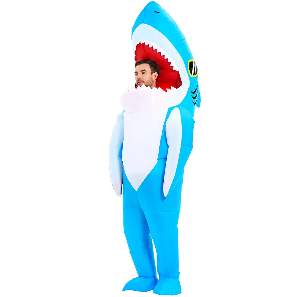 Adult shark costume inflatable costume Halloween party character performance costume funny shark costume