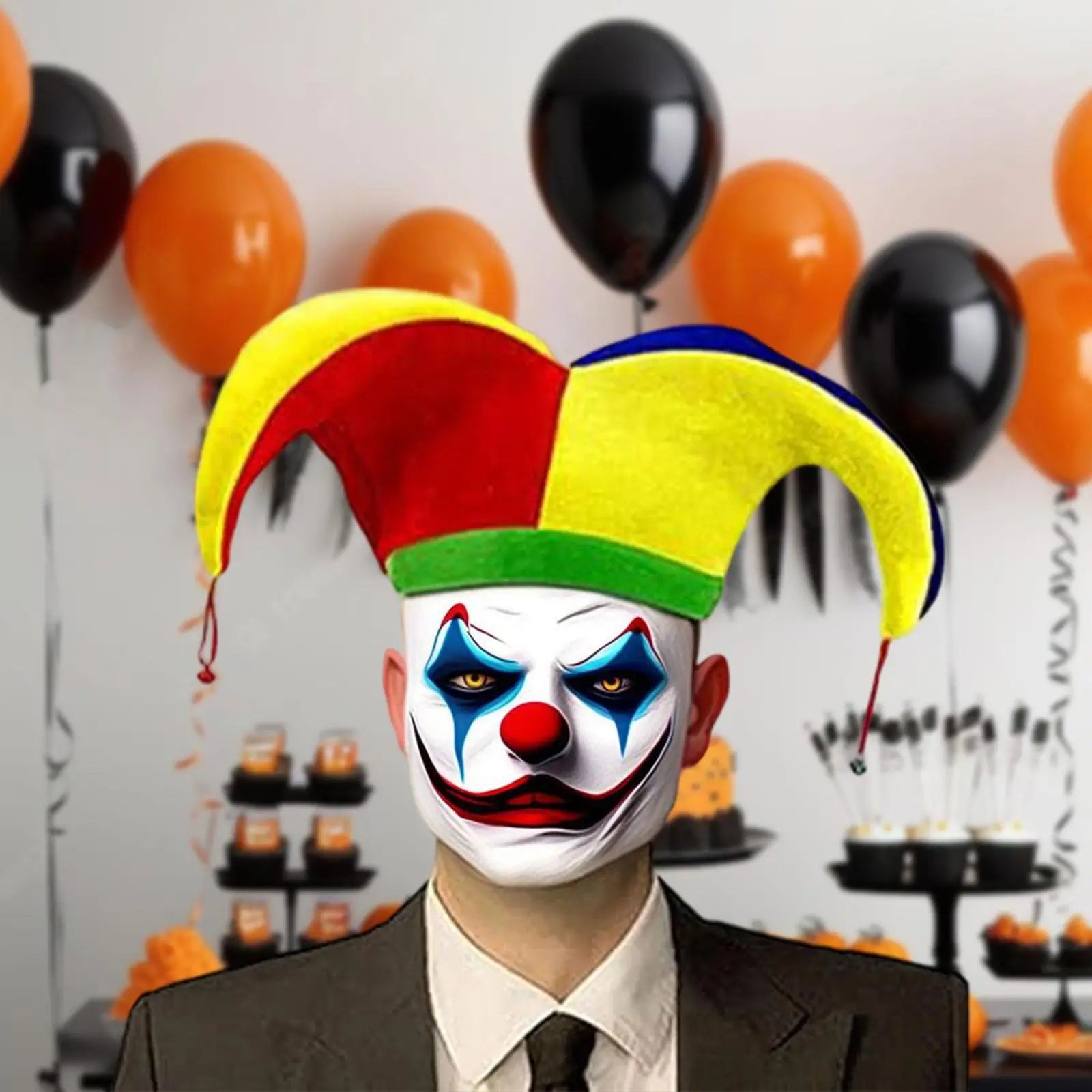 Clown Hat Multicolor Funny Women Men Mardi Gras Party Hat for Halloween Masquerade Party Clown Costume Cosplay - product image 3