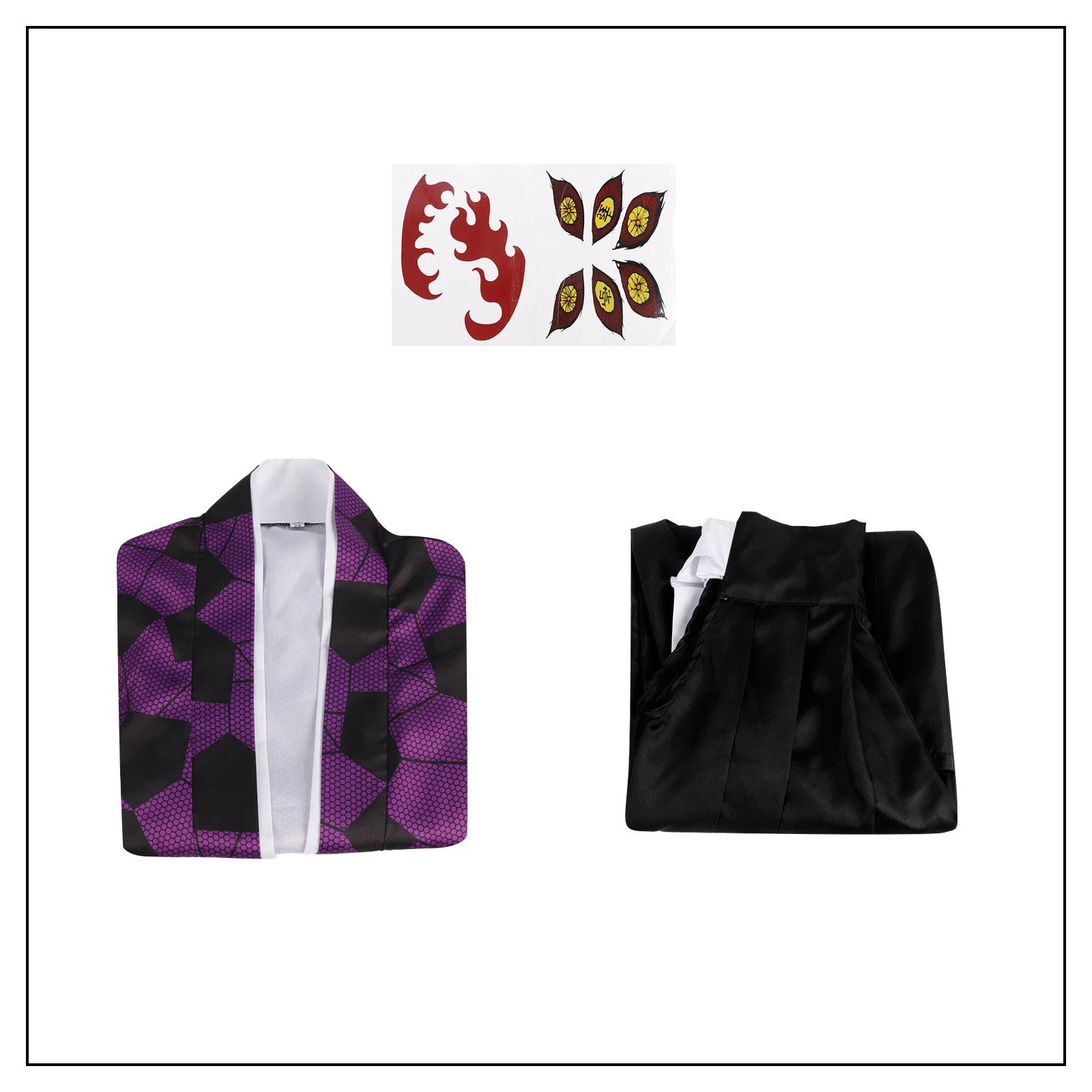 Anime Demon Killer Kokushibo Costume and Kimono Uniform Halloween - heisimouandtiezhi / S