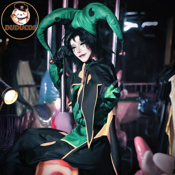 The Freak Circus Pierrot Costume Clown Outfit Game Halloween Horror Men Cosplay Expo - costume without mask / M