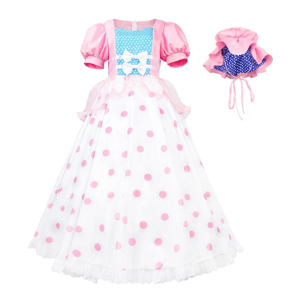 Novedan Bo Peep-Inspired Shepherdess Costume – Adult & Kids' Pink Dress