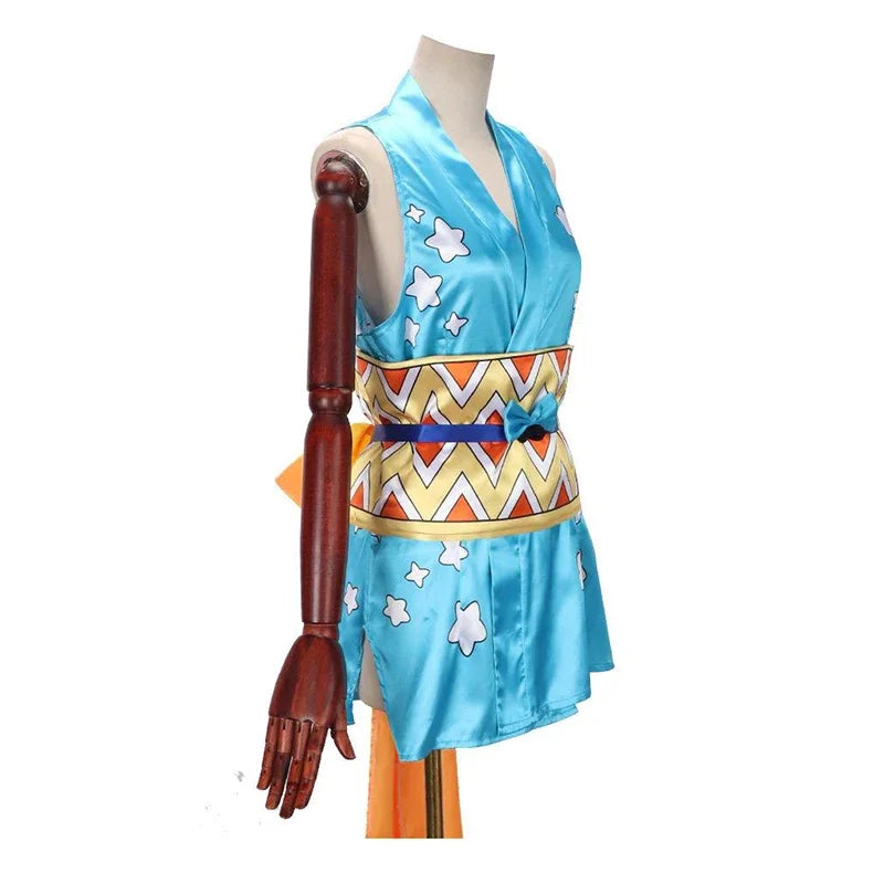Halloween Anime Nami Costume Women's Dress Including Headgear Tattoo Stickers - Set 1 / L