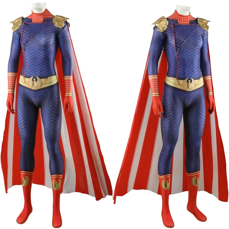 CyThe Boys 4 Costume the Homelander Men's Costume Superhero Bodysuit Girls 3D Printed - only bodysuit / M(165)-Adult