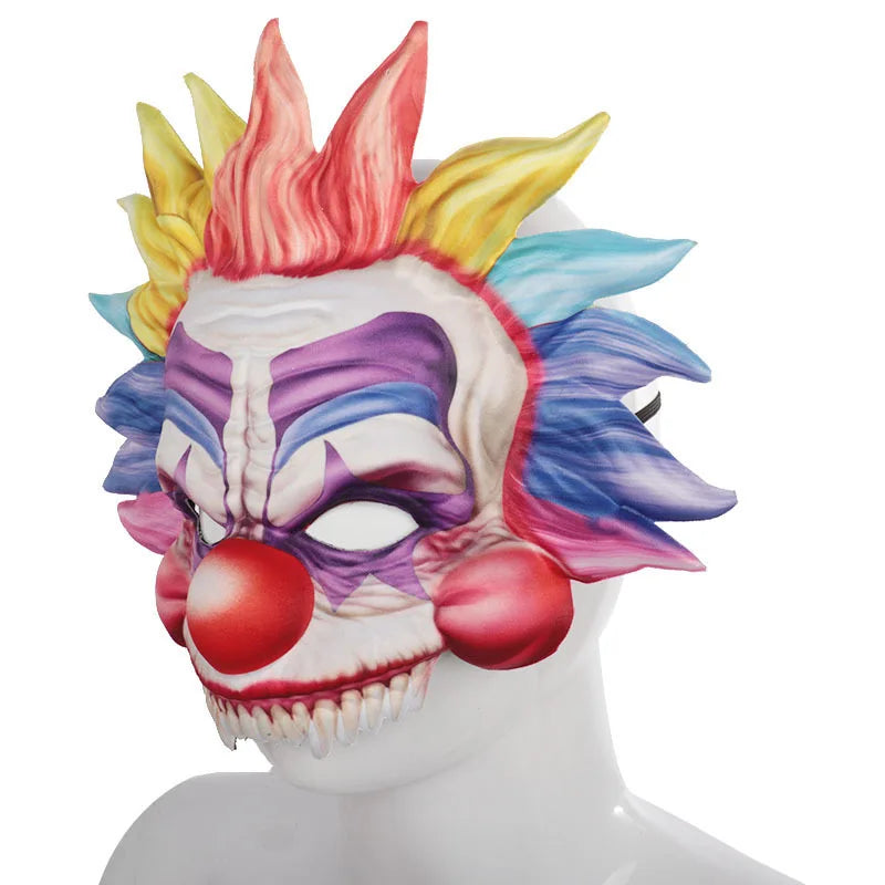 Halloween Evil Laughing Clown Mask Costume Scary Joker Half Face Masques Pharaoh of Egypt - colorful clown