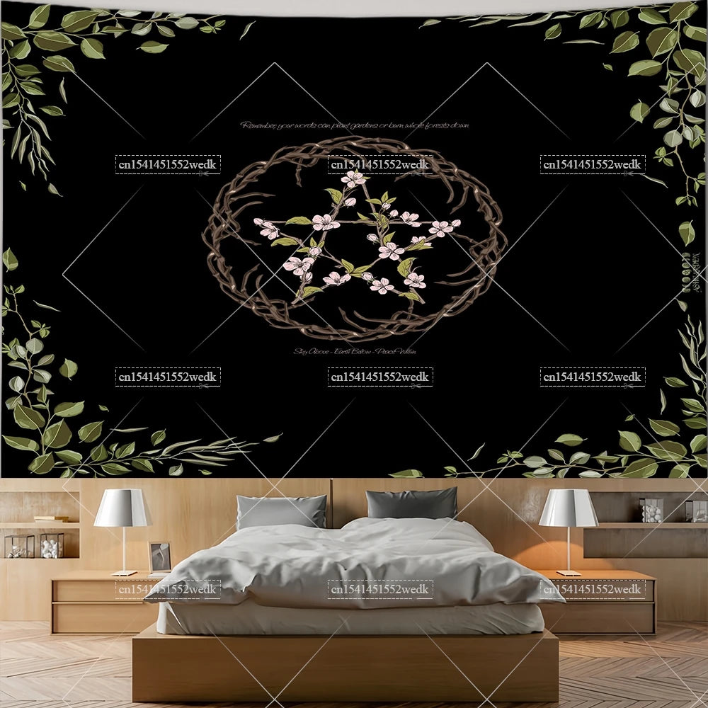 Pentagram Moon & Celtic Witchcraft Tapestry
