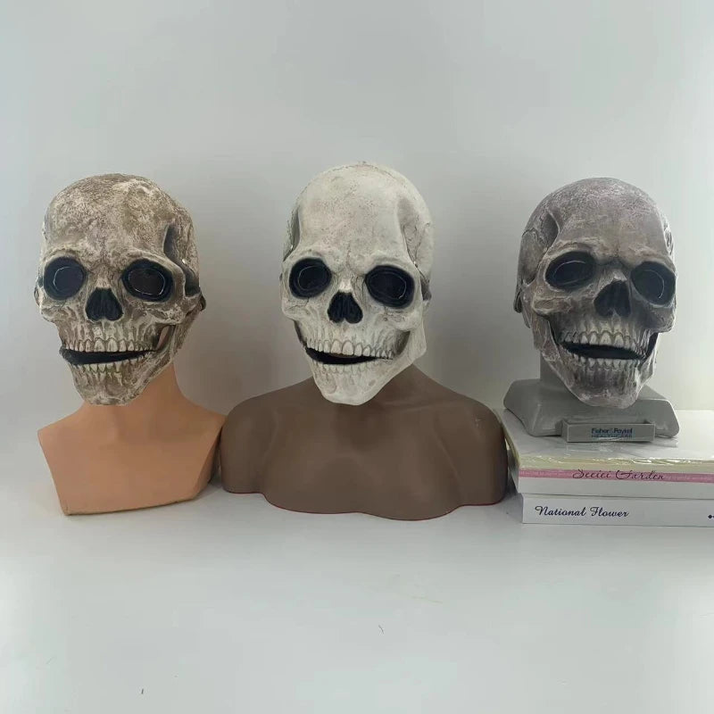 Halloween Horror Mask 3D Reality Full Head Skull Movable Jaw Helmet Latex Scary Skeleton Mask Carnival - product image 4