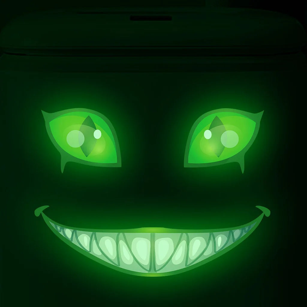 Scary Clown Face Glow-in-the-Dark Halloween Wall Decal
