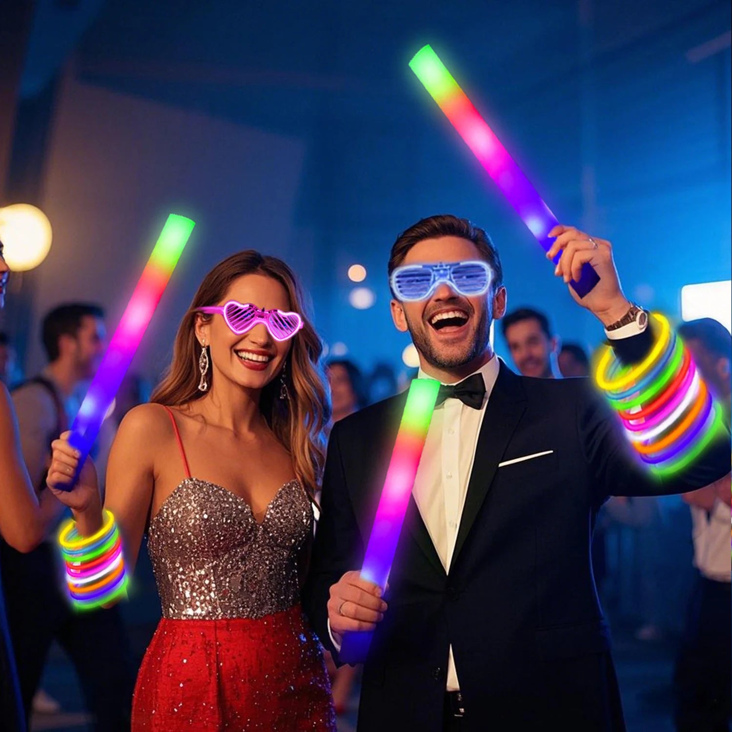 168pcs/Set Glow Party Kit, Including 12 LED Glasses, 16 Foam Glow Sticks, 40 Finger Lights, 100 Glow Sticks, Suitable for Wedding