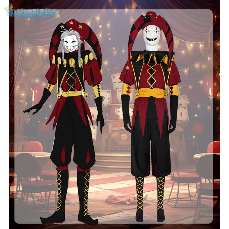 Pierrot Horror Clown Costumes Game Circus Clown Uniform - product image 5