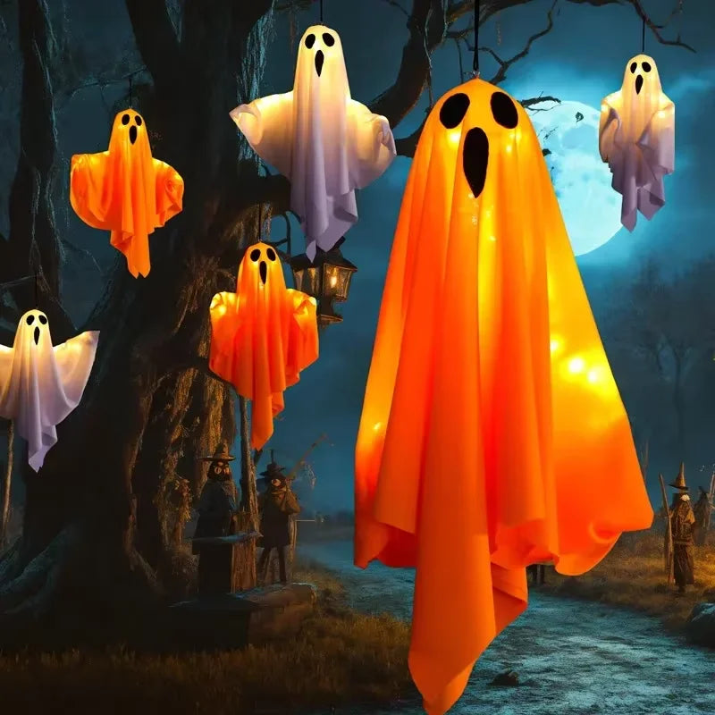 Halloween Glowing White Ghost LED Hanging Ghosts Horror Props with Fairy - product image 2