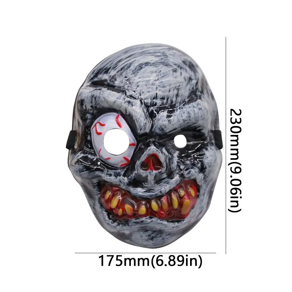 Full Face Halloween Ghost Mask One Eyed PVC Scary Ghost Head Cover Breathable Scary Props Ghost Headwear - product image 6