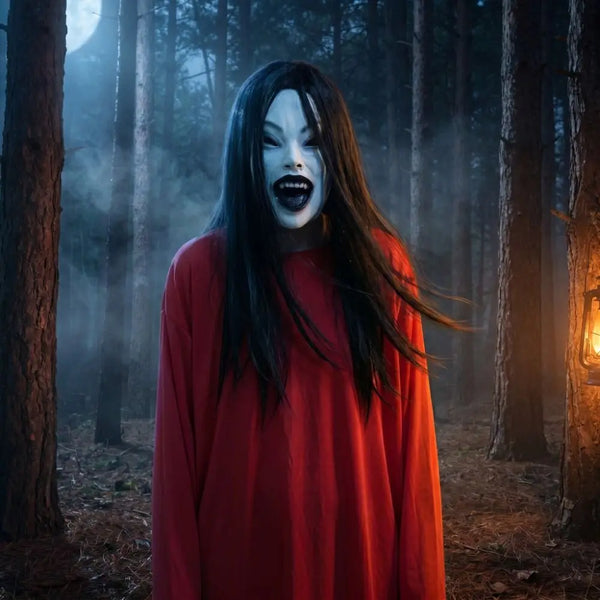 Latex Mask Scary Woman Masks Long Hair Black Hair Halloween Decoration Ghostface Design Realistic Party - product image 1