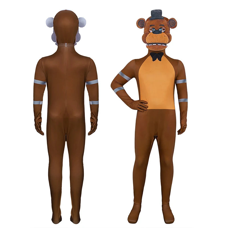Anime Funny Bear Five Nights Freddyed Jumpsuit Fancy Halloween Costumes For Kids Adult Cosplay Nightmare - product image 1