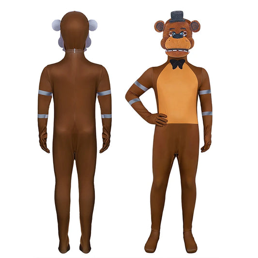 Anime Funny Bear Five Nights Freddyed Jumpsuit Fancy Halloween Costumes For Kids Adult Cosplay Nightmare - product image 1