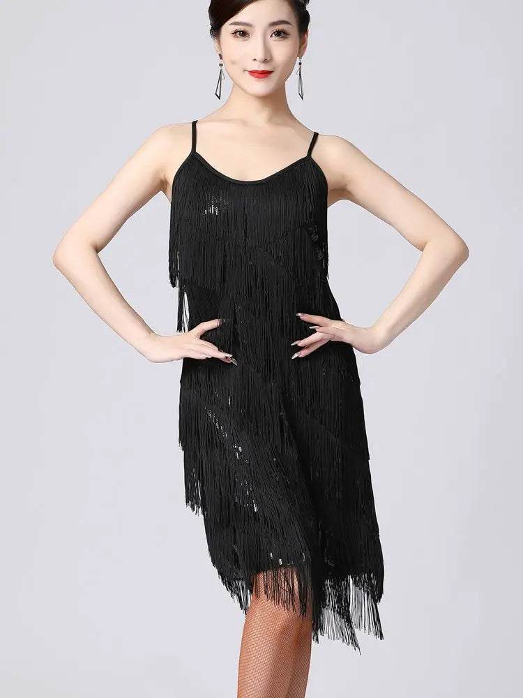 Women 1920s Vintage Great Gatsby Sequin Dress Sexy V-Neck Summer Cami Dress Gold