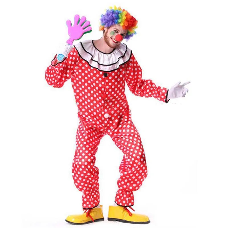 Funny Men Holiday Circus Clown Costumes Cosplay Clothes Performance Wear Masquerade halloween costume Birthday - product image 3