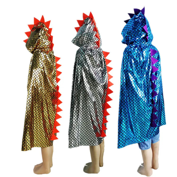 Dinosaur Cape Halloween Cosplay Costume Hooded Cloak for Kids Wizard and Girls Witch Cosplay Child Costume - product image 1