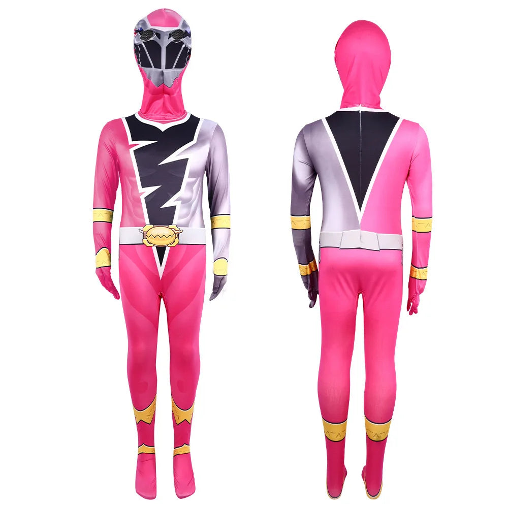 Anime Fancy Adult Ranger Kishiryu Sentai Ryusoulger Costume Jumpsuit Halloween Men - Pink / 120