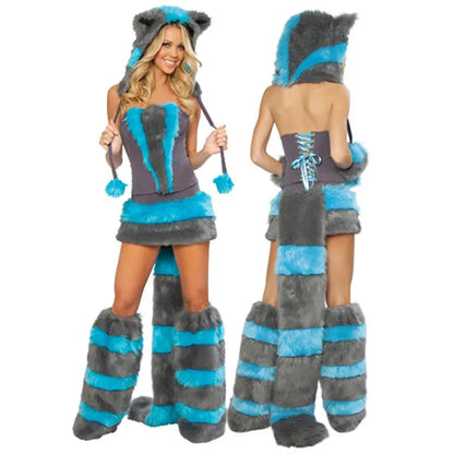 Adult Sexy Furry Animal Costume For Women Animal Costumes Halloween Rabbit Wolf - product image 17