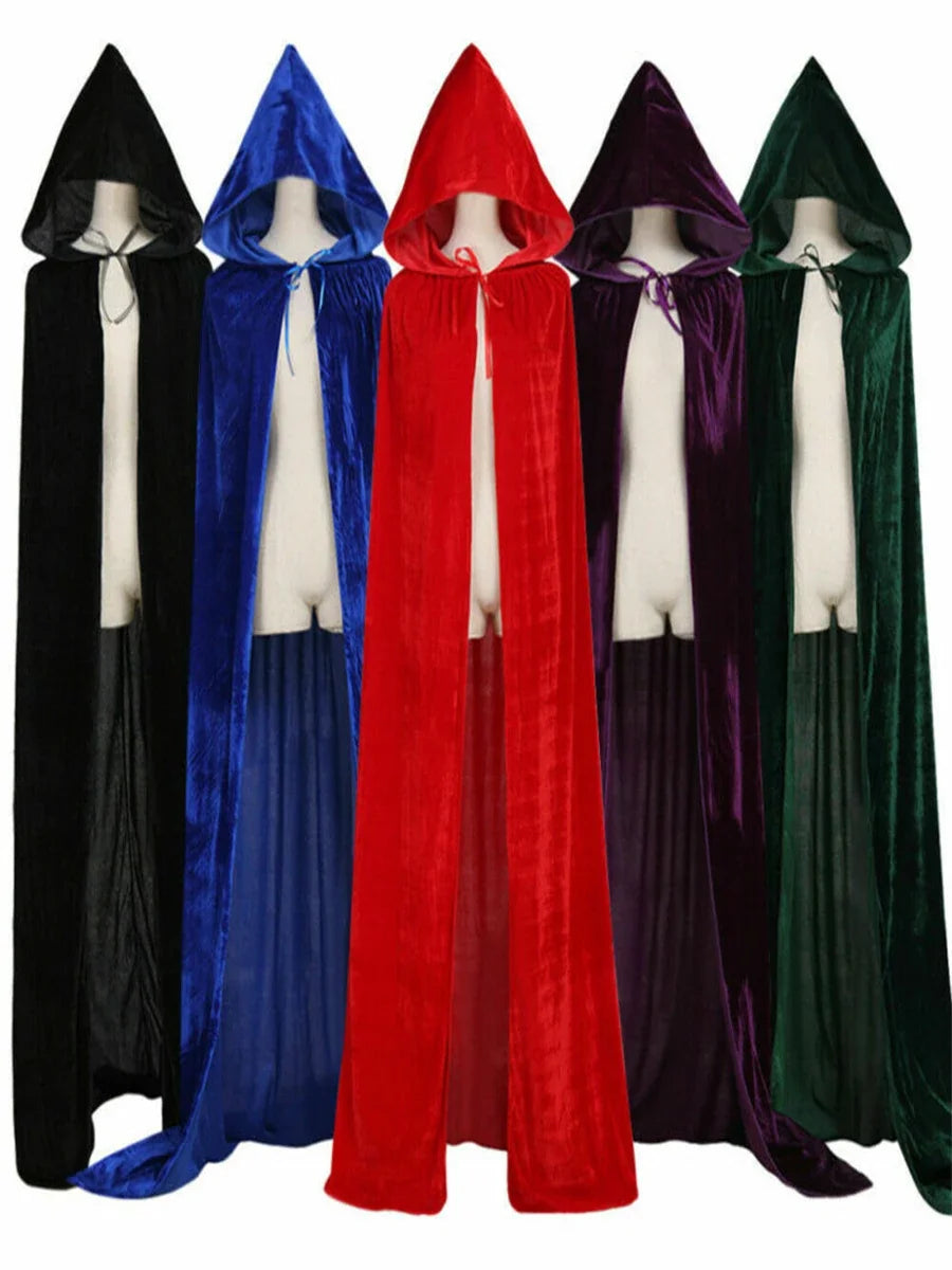 Adult Witch Gothic Hooded Cloak Vampires Grim Reaper Capes Costume - alternate view 6