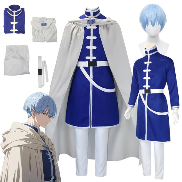 Anime Himmel Costume Frieren Beyond Journey's End Costume Tops Pants Cloak Himmel Suit - Style C - only wig / XL