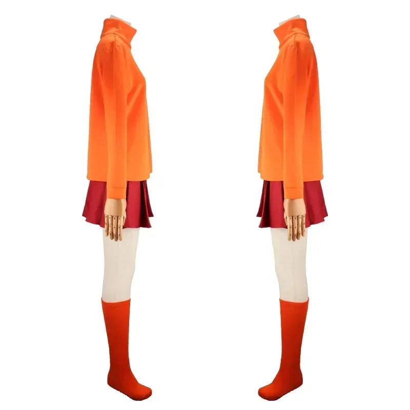 Velma Women's Halloween Costume – Orange Top & Red Skirt