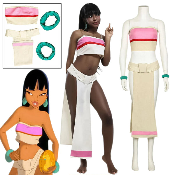 El Dorado Chel Costume Chel Outfit the Road Chel Dance Dress Top Skirt Suit AnimeHalloween - A / XL