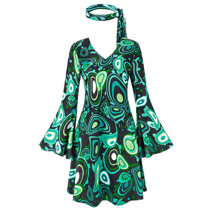 70s Costume Disco Dresses for Women Halloween Costume Sexy Hippie Costume Disco Dress with Disco Headband 70s - product image 9