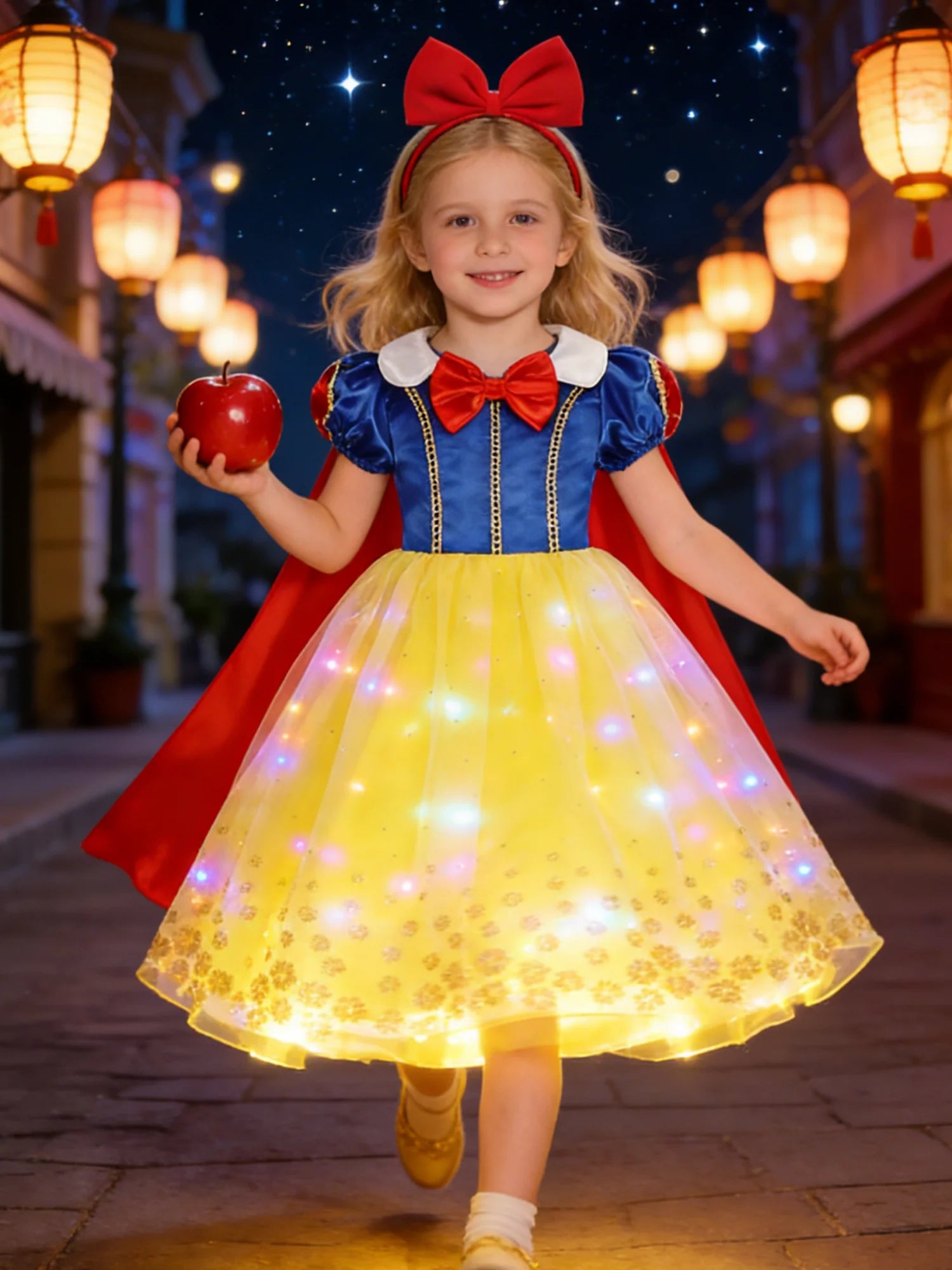 LED Snow Princess Costume for Girls | Dress, Cape & Headpiece Options