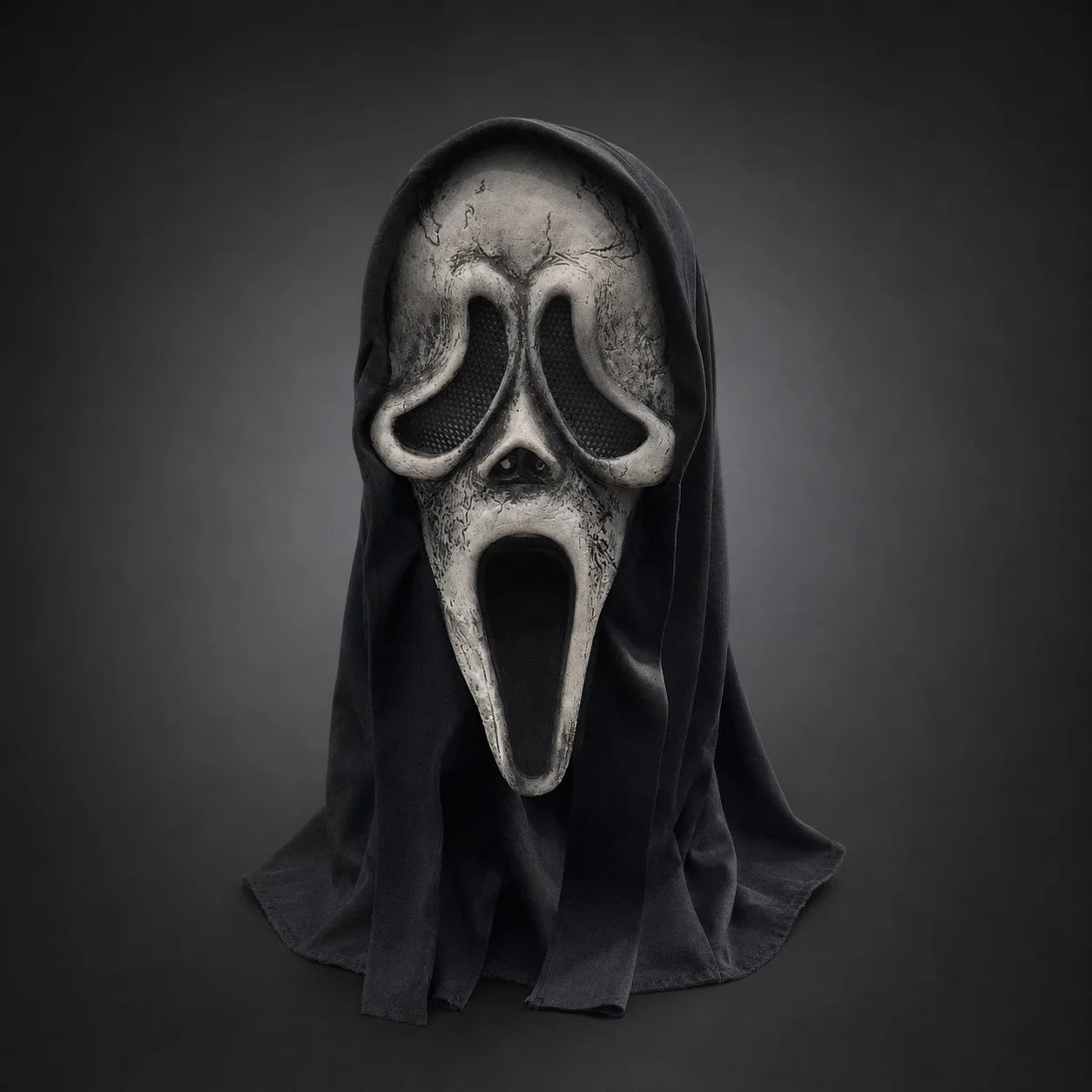 Ghost Face Scream Mask with Black Hood Latex Scary Mask Halloween Cosplay Party Haunted House Costume Prop - product image 1