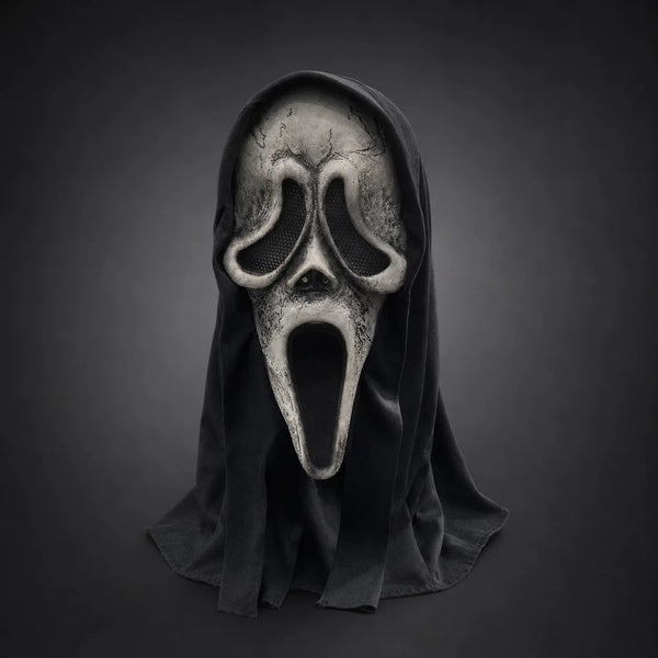 Ghost Face Scream Mask with Black Hood Latex Scary Mask Halloween Cosplay Party Haunted House Costume Prop - product image 1