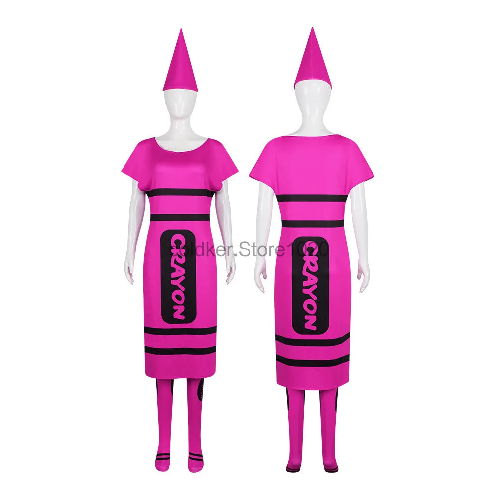 Couples Colors Funny Crayon Red Blue Yellow Hat Costume - alternate view 5