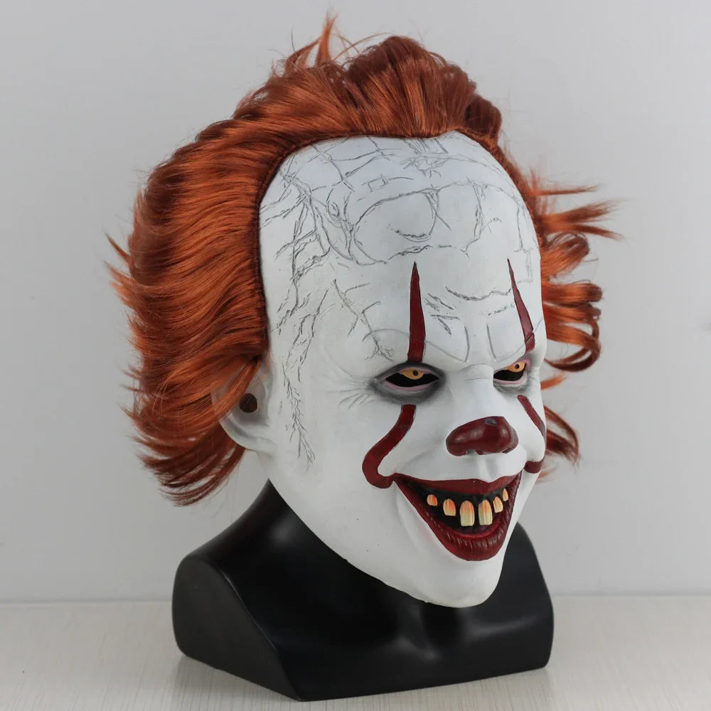 Creepy Pennywise Joker Mask Cosplay Horror Evil Demon Clown Killers Latex HelmetHalloween