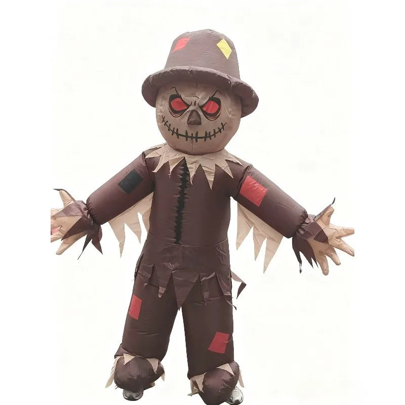 Inflatable scarecrow costume Day dress up glowing eyes waterproof polyester great