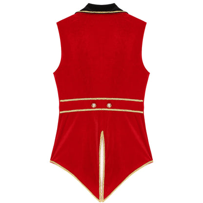 Men's Circus Ringmaster Tailcoat Sleeveless Vest Jacket Lion Tamer Costume - alternate view 4