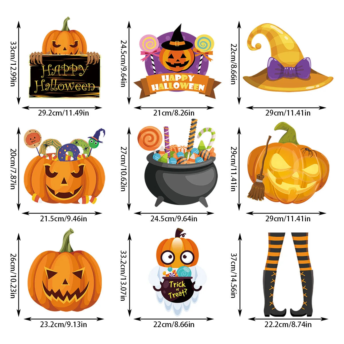 Pumpkin Witch Hat & Ghost Hanging Halloween Door Decoration - product image 4