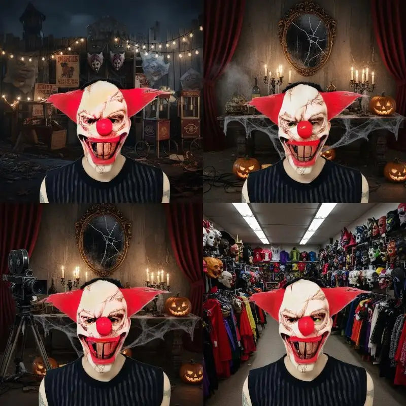 Halloween Various Clown Mask Costume Mask Latex Masks Helmet NPC Prank Scare Headgear Bar - Style3