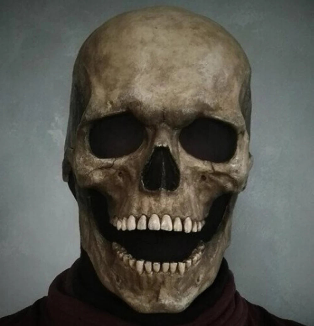 Halloween Mask Latex Mask Skull Mask Horror Decoration Full Head Skull Mask Helmet Movable Jaw Masque Gifts - product image 2