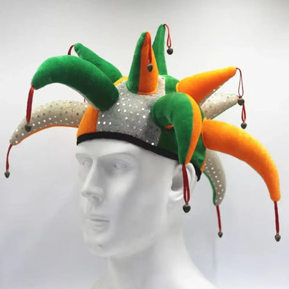 Tentacle Shaped Clown Hat Dress Up Colourful Clown Joker Caps with Bells Hat Halloween - View 2
