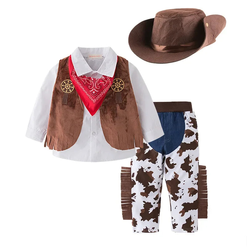 Boys Cowboy Halloween Costume Set – Ages 1–11
