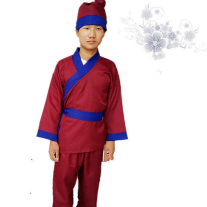 Men's Ancient Chinese Servant Farmer Hanfu Adultchinese Costume - alternate view 11