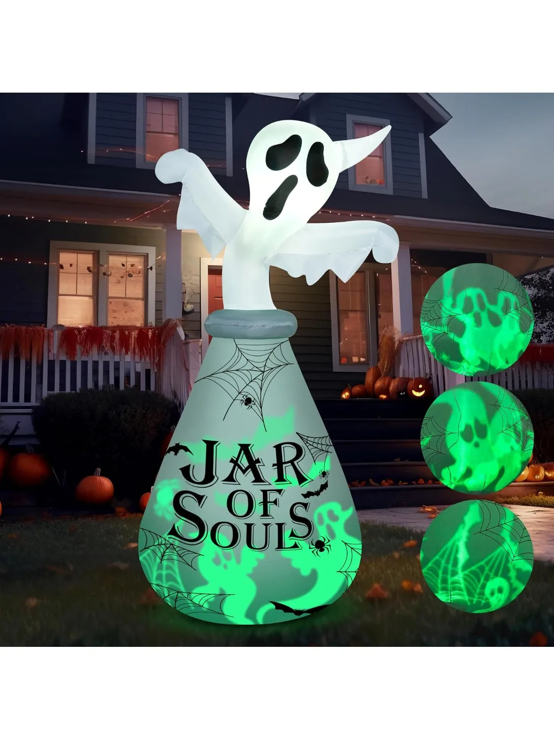 6 Ft Halloween Inflatable Outdoor Decoration, Ghost Inflatable Halloween Decor Outdoor, Blow Up Ghost in the